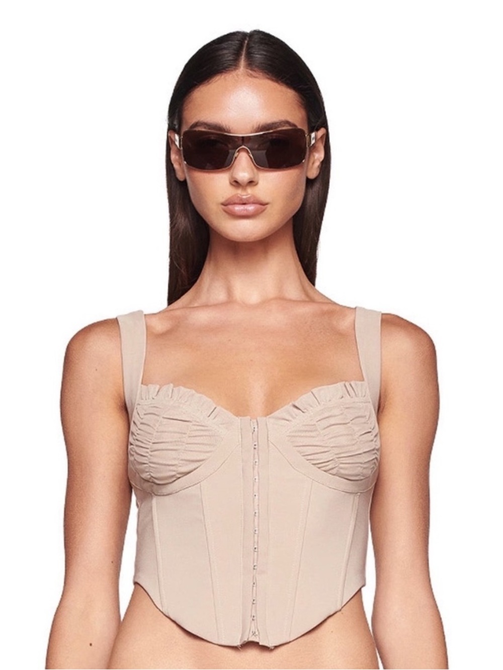 I AM GIA Bri Corset Top Tan Size Large Going Out Tank Club Party